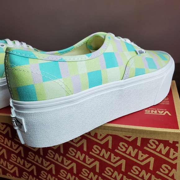 Vans Authentic Stacked Pastel Picnic Mixed Plaid Women 7, Men Size 5.5 - Picture 6 of 10